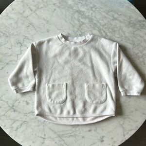 Uniqlo white fleece size 18-24 months